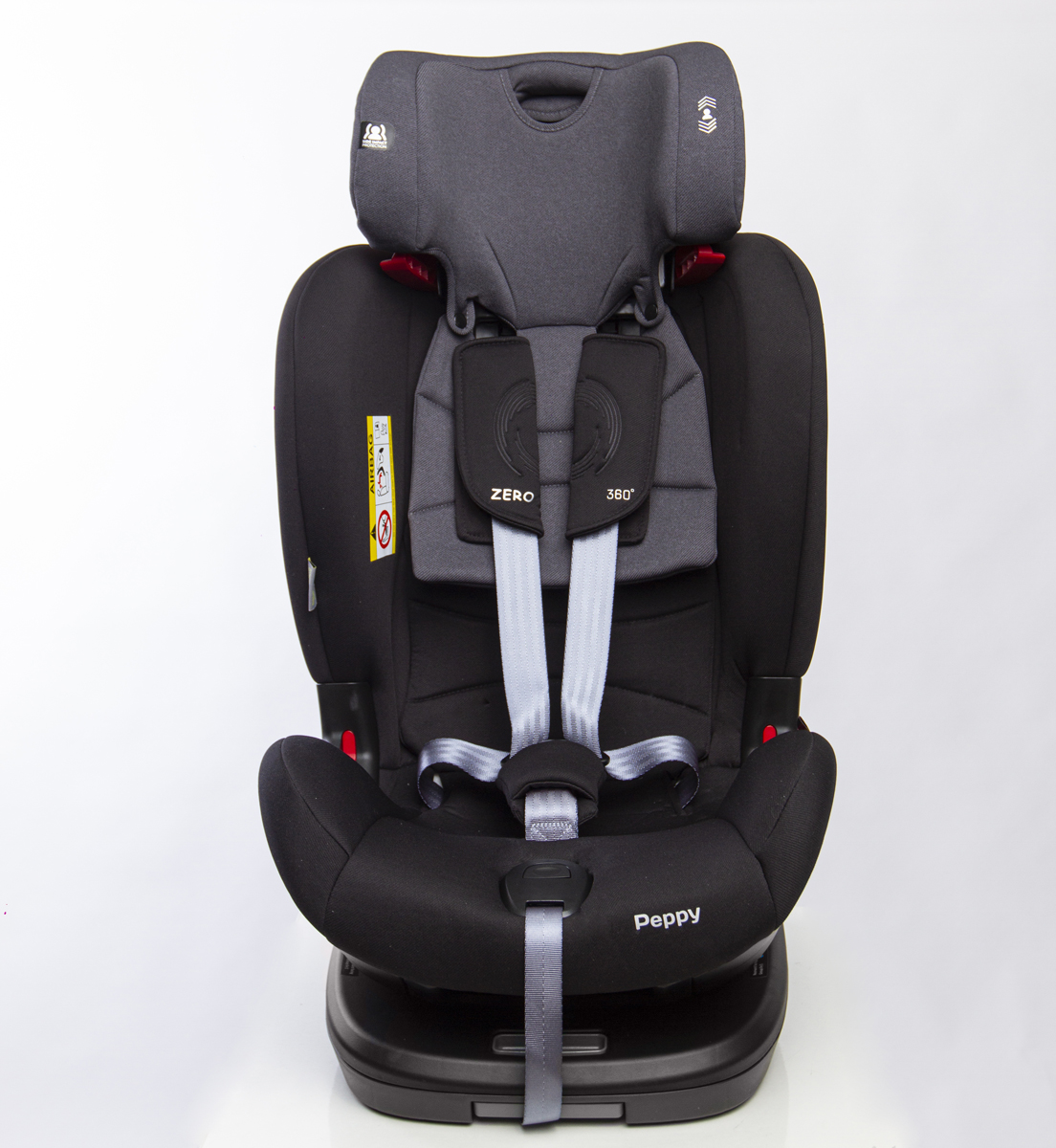 Автокресло Peppy Zero Isofix 0-36 с рождения до 12 лет (black/grey)