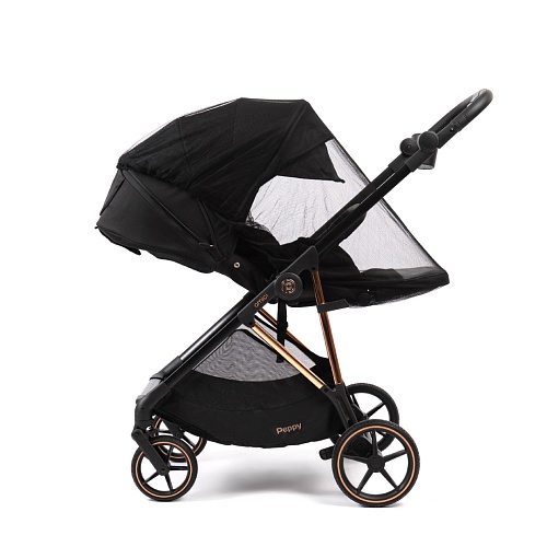 Прогулочная коляска Peppy Amici (Black) черный, рама золото (LX) Прогулочная коляска Peppy Amici (Black) черный, рама золото (LX)