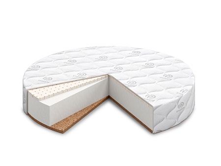 Матрас в детскую кроватку круглый беспружинный "Premium Sleep" (32) 75х13 см холлкон, кокос, латекс