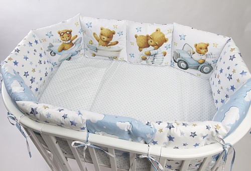 Комплект 17 предметов "Приключения медвежонка" сатин Комплект 17 предметов "Приключения медвежонка" сатин