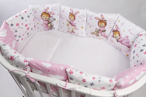 Комплект 17 предметов "Тигренок" розовый сатин Комплект 17 предметов "Тигренок" розовый сатин