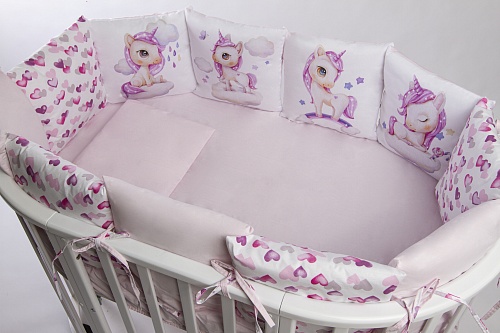 Комплект 17 предметов "Единорожки" сатин Комплект 17 предметов "Единорожки" сатин