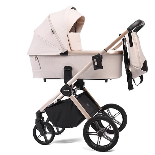Коляска детская Peppy Monaco 2 в 1 Beige (бежевый), рама беж, шлифованный алюминий Коляска детская Peppy Monaco 2 в 1 Beige (бежевый), рама беж, шлифованный алюминий