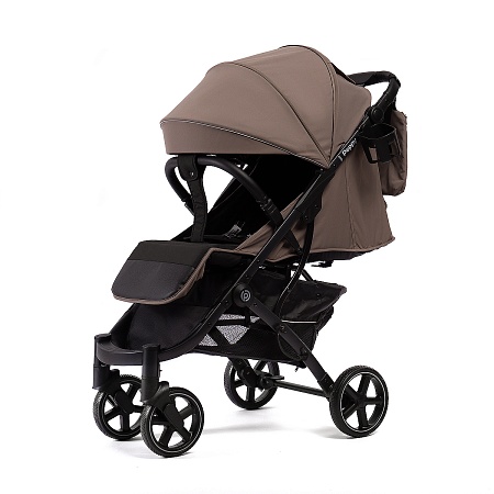 Коляска прогулочная Peppy Polo 2.0 (sandstone) песочный, черная рама, сумка