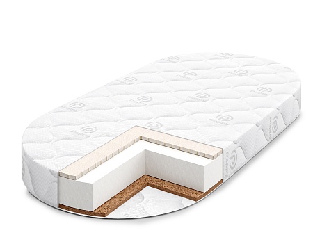 Матрас Premium Sleep 34 овал125х75 чехол трикотаж,холлоф.,кокос с 1 стор., латекс сторона 2,выс.13см