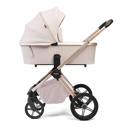 Коляска детская Peppy Monaco Plus 2 в 1 Beige (бежевый), рама беж, шлифованный алюминий