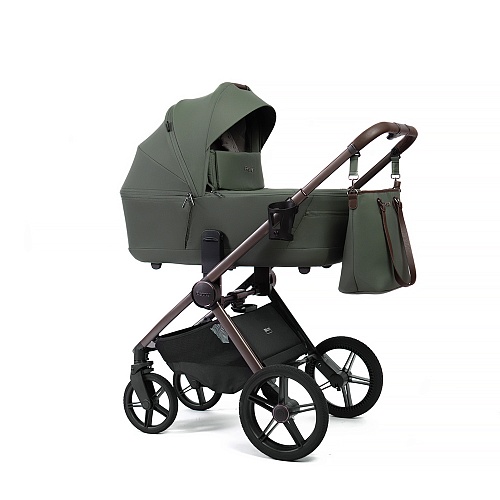 Коляска детская Peppy Monaco thermo 2 в 1 Green (зеленый), рама серо-коричневая Коляска детская Peppy Monaco thermo 2 в 1 Green (зеленый), рама серо-коричневая