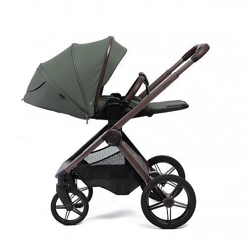 Коляска детская Peppy Monaco thermo 2 в 1 Green (зеленый), рама серо-коричневая Коляска детская Peppy Monaco thermo 2 в 1 Green (зеленый), рама серо-коричневая