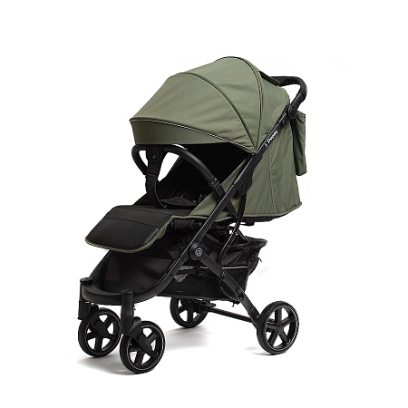 Коляска прогулочная Peppy Polo 2.0 (oliva green) зеленый, черная рама, сумка