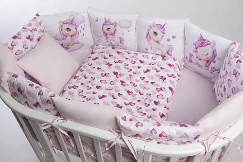 Комплект 17 предметов "Единорожки" сатин Комплект 17 предметов "Единорожки" сатин