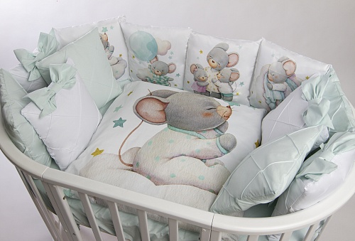 Комплект Премиум ПАННО "Малыш мышонок" (мята) Комплект Премиум ПАННО "Малыш мышонок" (мята)