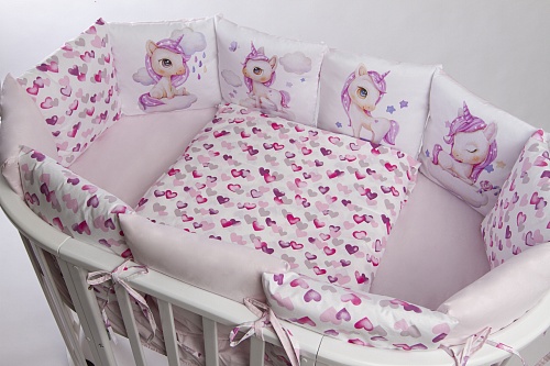 Комплект 17 предметов "Единорожки" сатин Комплект 17 предметов "Единорожки" сатин
